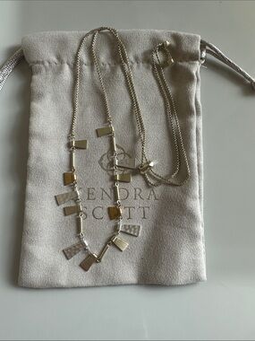 Kendra Scott Mixed Metal Rectangular Pendant Necklace in Gold and Silver